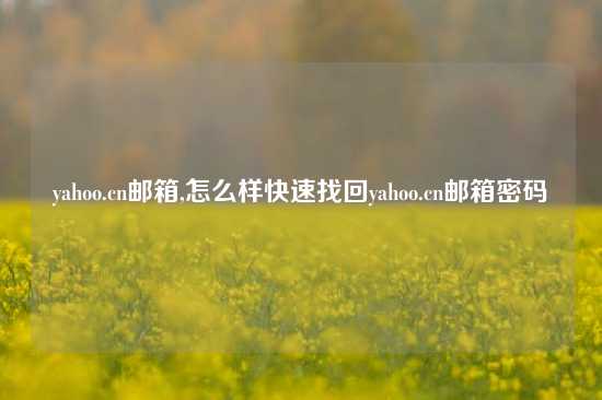 yahoo.cn邮箱,怎么样快速找回yahoo.cn邮箱密码
