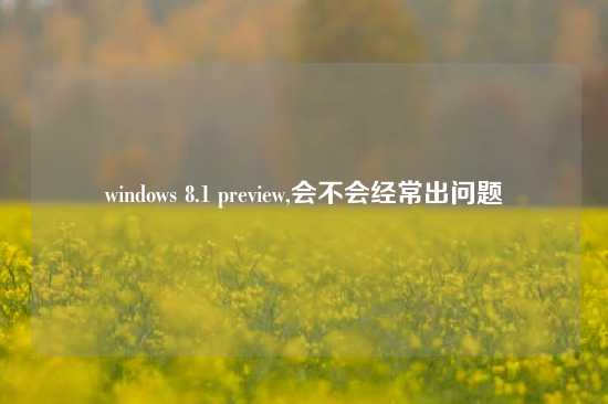 windows 8.1 preview,会不会经常出问题