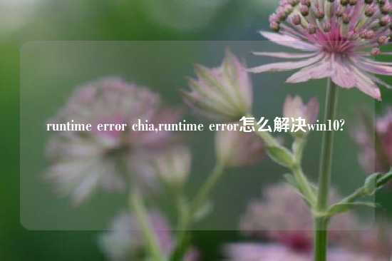 runtime error chia,runtime error怎么解决win10?