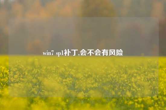 win7 sp1补丁,会不会有风险