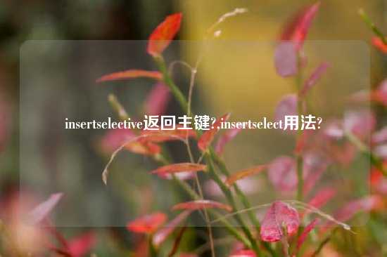 insertselective返回主键?,insertselect用法?