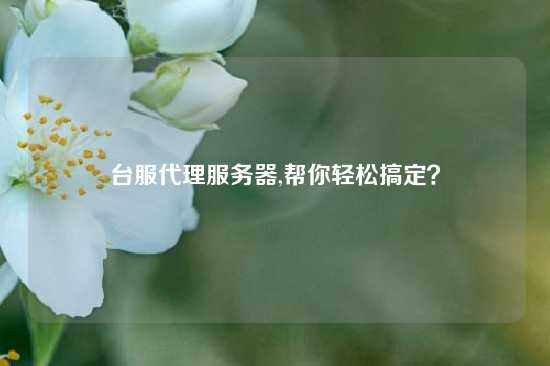 台服代理服务器,帮你轻松搞定？
