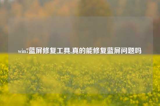 win7蓝屏修复工具,真的能修复蓝屏问题吗