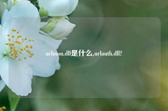 urlmon.dll是什么,urlauth.dll?
