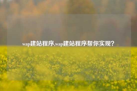 wap建站程序,wap建站程序帮你实现？