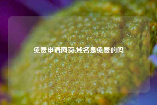 免费申请网页,域名是免费的吗