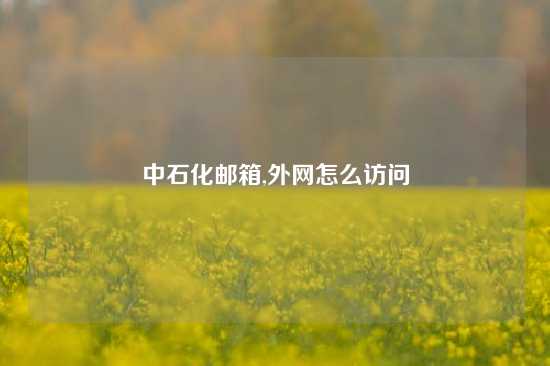 中石化邮箱,外网怎么访问