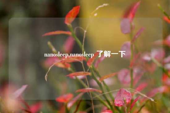 nanosleep,nanosleep 了解一下