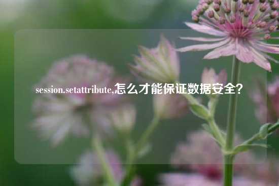 session.setattribute,怎么才能保证数据安全？