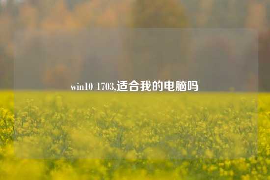 win10 1703,适合我的电脑吗