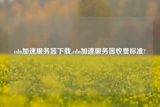 cdn加速服务器下载,cdn加速服务器收费标准?