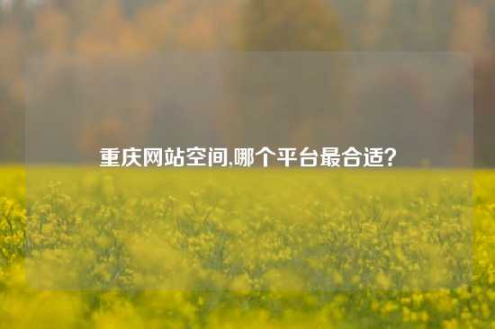重庆网站空间,哪个平台最合适？