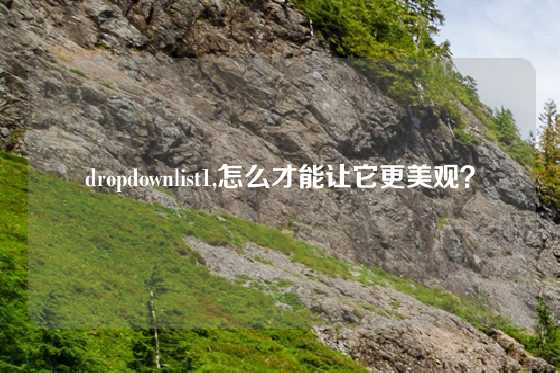 dropdownlist1,怎么才能让它更美观？