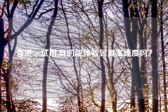 香港vps试用,真的能体验到真实速度吗？