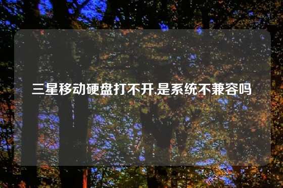 三星移动硬盘打不开,是系统不兼容吗