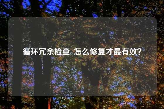 循环冗余检查, 怎么修复才最有效？