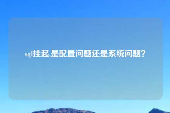 sql挂起,是配置问题还是系统问题？
