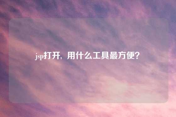 jsp打开,  用什么工具最方便？