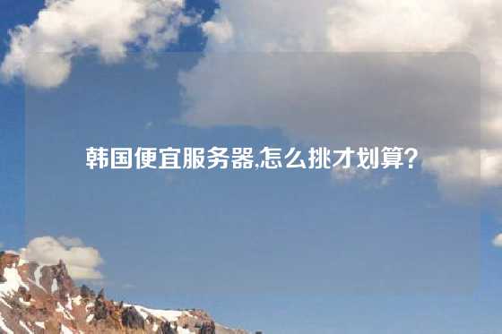 韩国便宜服务器,怎么挑才划算？
