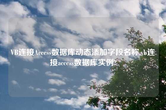 VB连接Access数据库动态添加字段名称,vb连接access数据库实例?