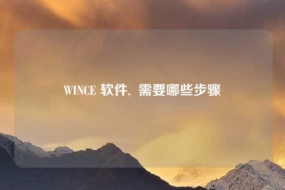 WINCE 软件,  需要哪些步骤