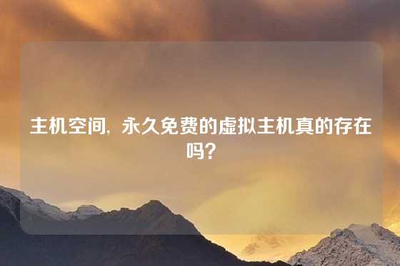 主机空间,  永久免费的虚拟主机真的存在吗？