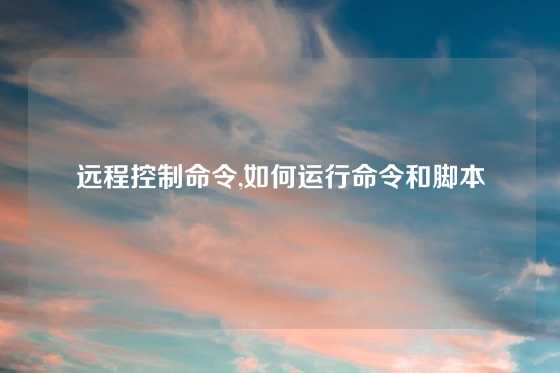 远程控制命令,如何运行命令和脚本