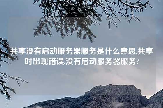 共享没有启动服务器服务是什么意思,共享时出现错误,没有启动服务器服务?