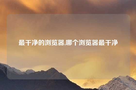 最干净的浏览器,哪个浏览器最干净