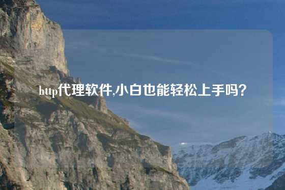 http代理软件,小白也能轻松上手吗？