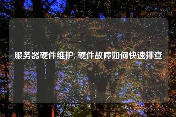 服务器硬件维护, 硬件故障如何快速排查