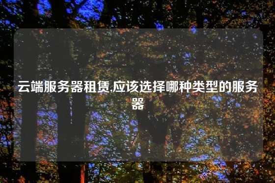 云端服务器租赁,应该选择哪种类型的服务器