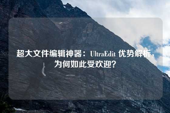 超大文件编辑神器：UltraEdit 优势解析，为何如此受欢迎？
