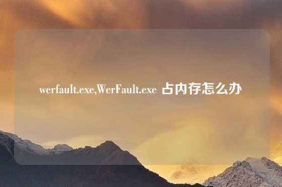 werfault.exe,WerFault.exe 占内存怎么办