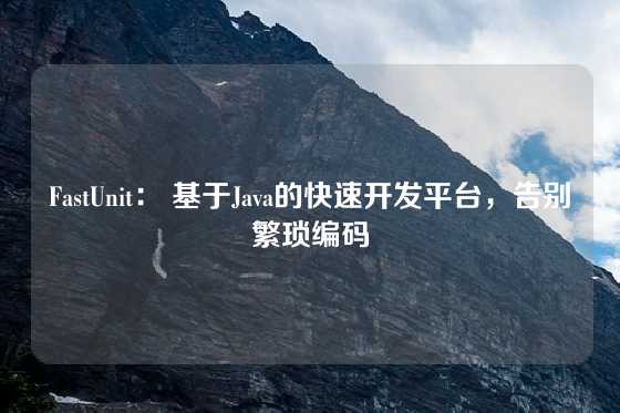 FastUnit： 基于Java的快速开发平台，告别繁琐编码
