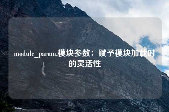 module_param,模块参数：赋予模块加载时的灵活性