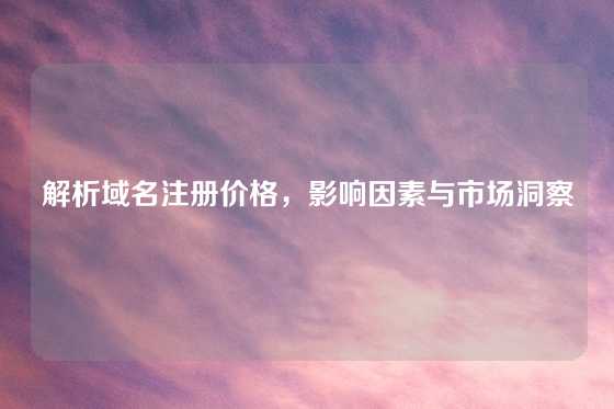 解析域名注册价格，影响因素与市场洞察