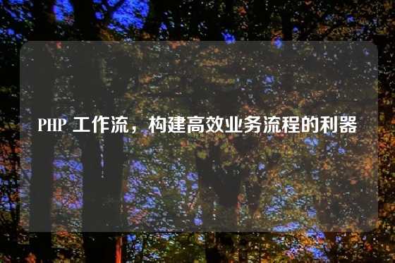 PHP 工作流，构建高效业务流程的利器