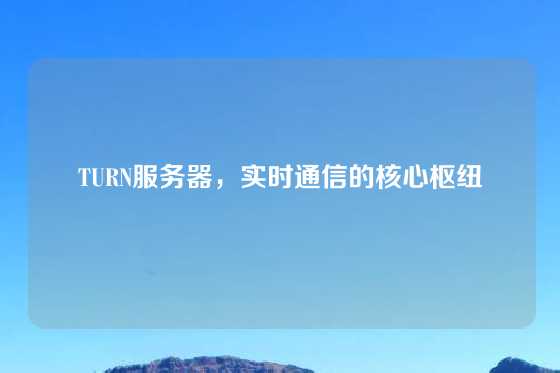 TURN服务器，实时通信的核心枢纽