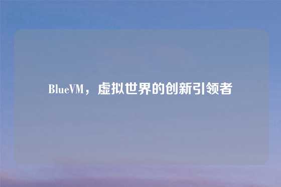 BlueVM，虚拟世界的创新引领者