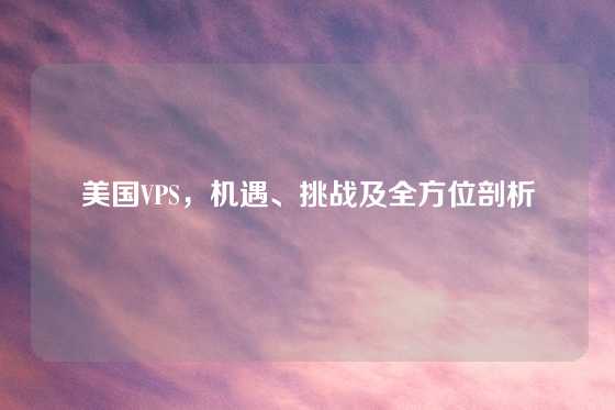 美国VPS，机遇、挑战及全方位剖析