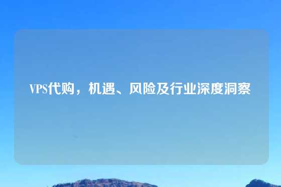 VPS代购，机遇、风险及行业深度洞察