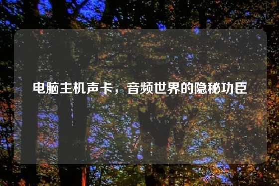 电脑主机声卡，音频世界的隐秘功臣