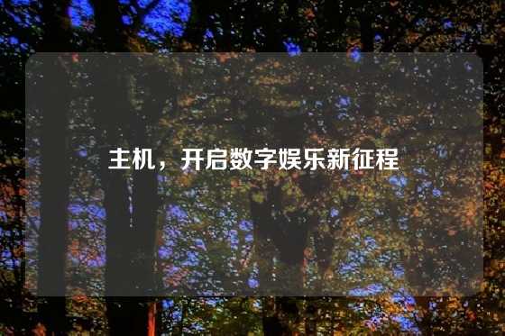 主机，开启数字娱乐新征程