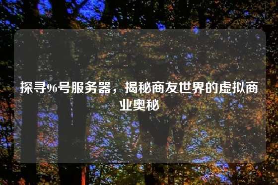 探寻96号服务器，揭秘商友世界的虚拟商业奥秘